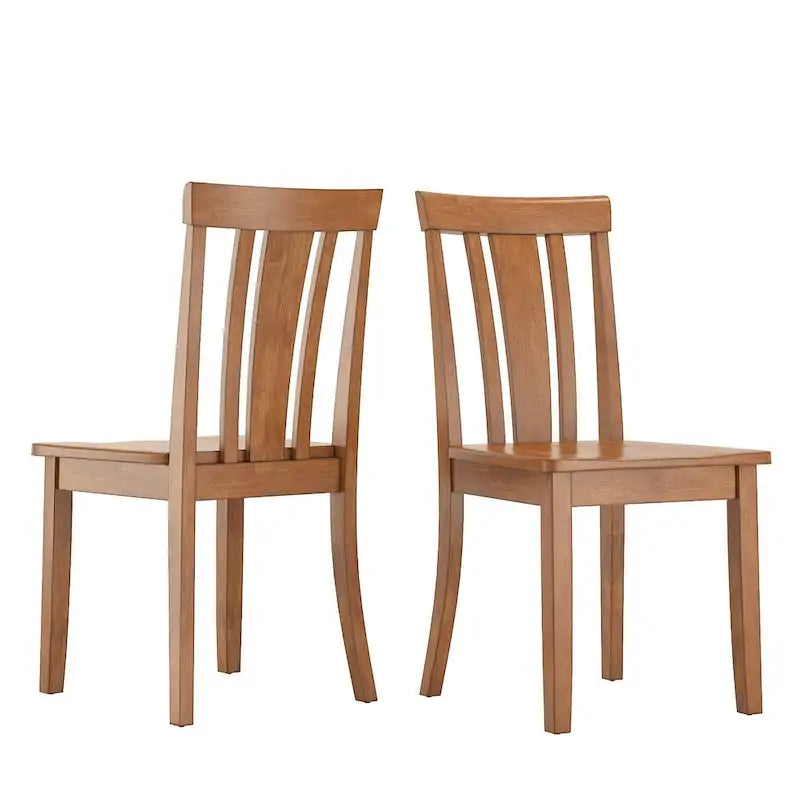 Chaises de salle à manger en bois à lattes par (lot de 2)