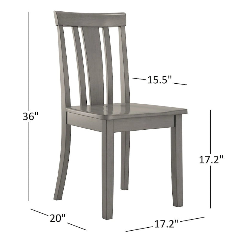 Chaises de salle à manger en bois à lattes par (lot de 2)