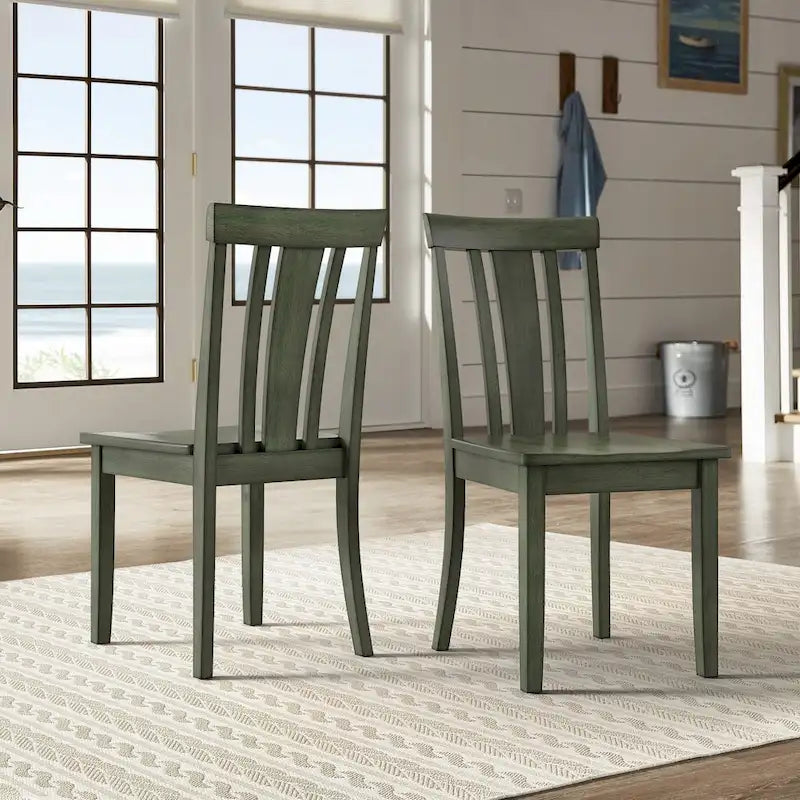 Chaises de salle à manger en bois à lattes par (lot de 2)