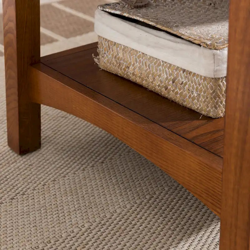 Table basse à deux tiroirs avec étagère