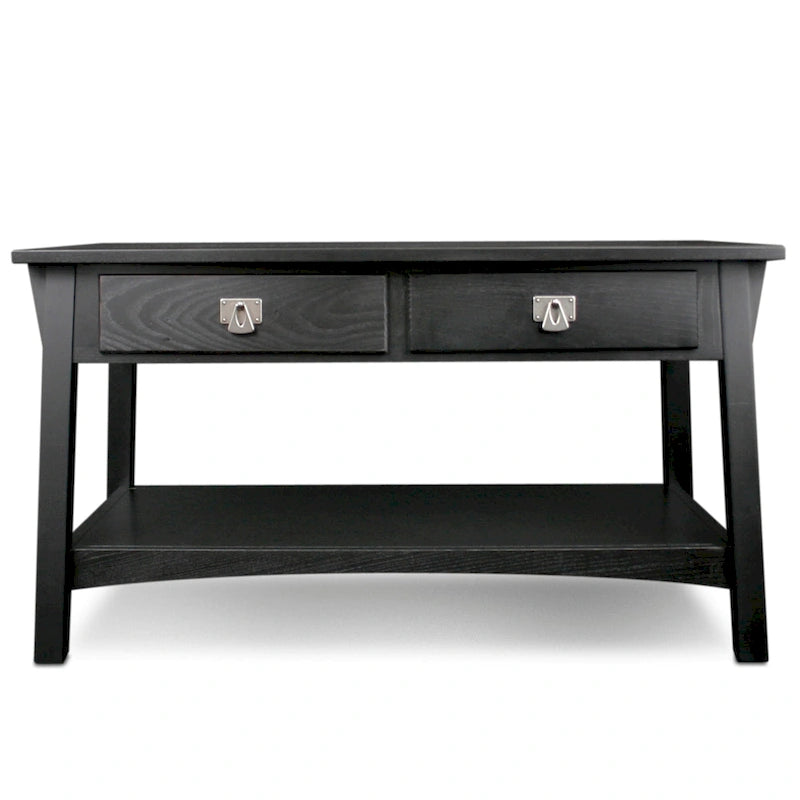 Table basse à deux tiroirs avec étagère