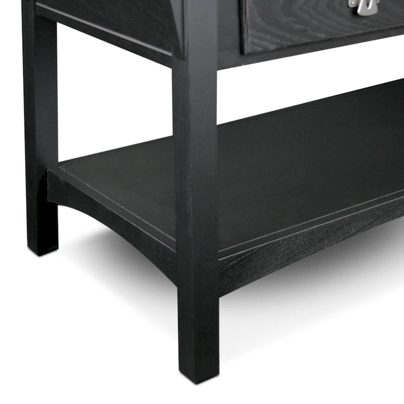Table basse à deux tiroirs avec étagère