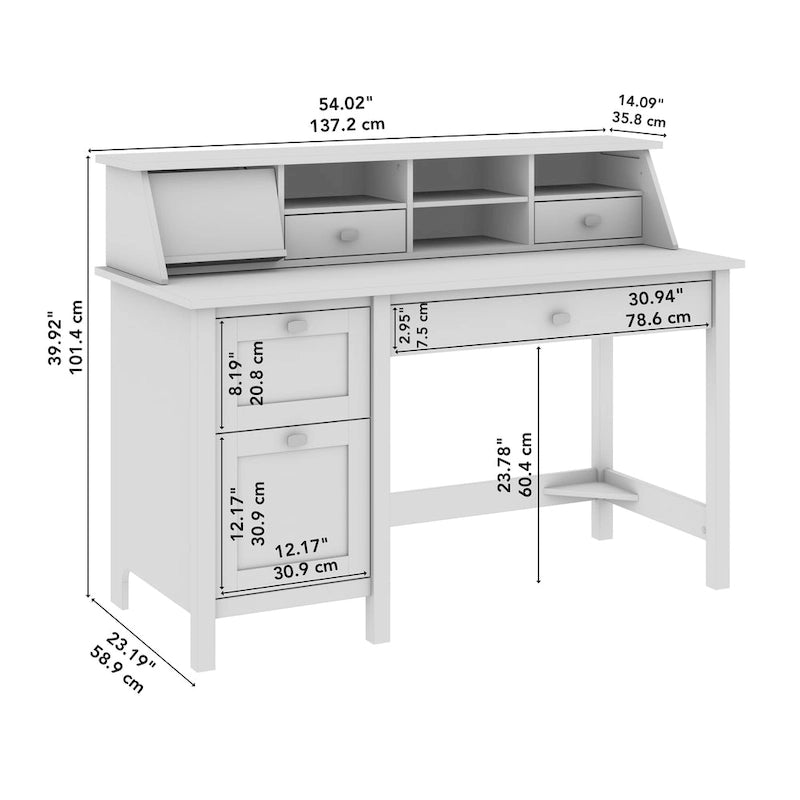 Bureau d'ordinateur 54W avec organisateur de bureau par