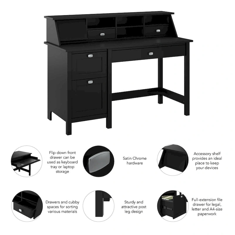 Bureau d'ordinateur 54W avec organisateur de bureau par