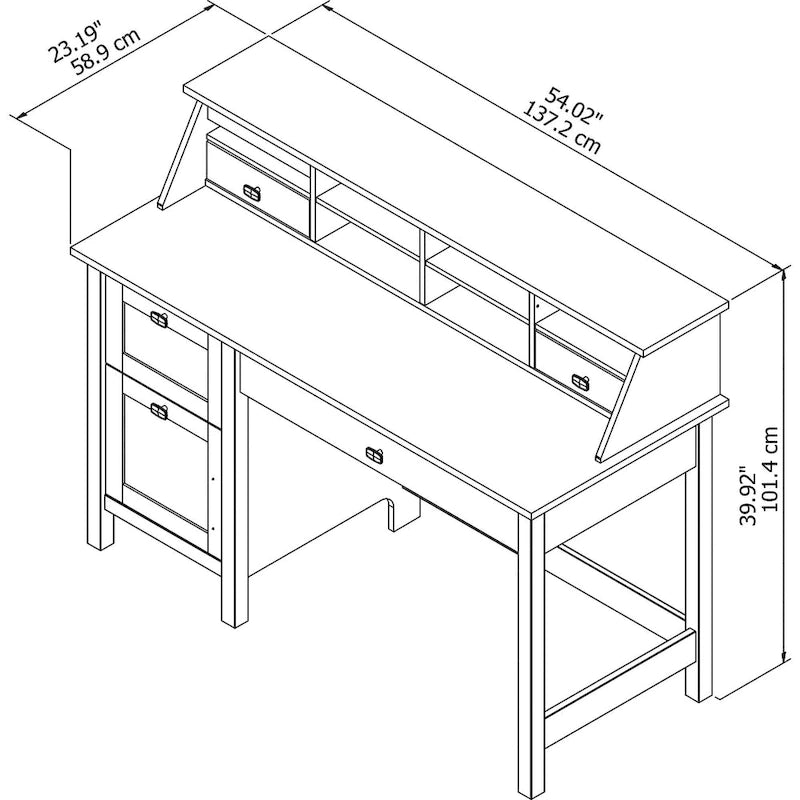 Bureau d'ordinateur 54W avec organisateur de bureau par