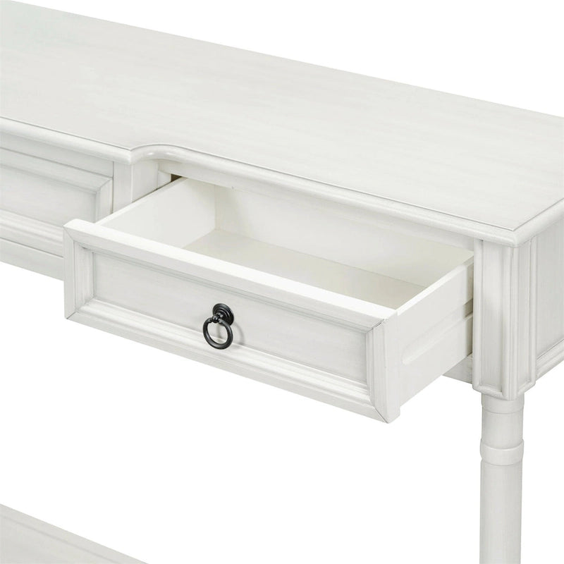 Console pour entrée avec tiroirs saillants et étagère