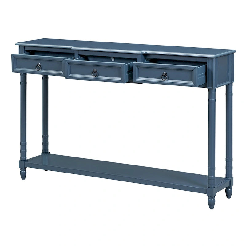 Console pour entrée avec tiroirs saillants et étagère