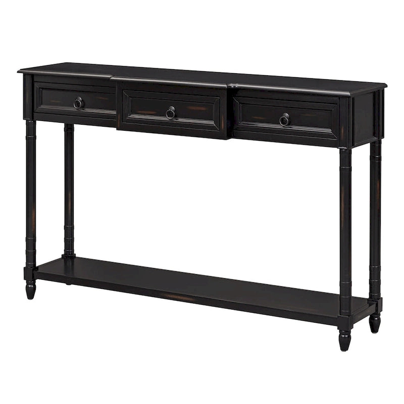 Console pour entrée avec tiroirs saillants et étagère