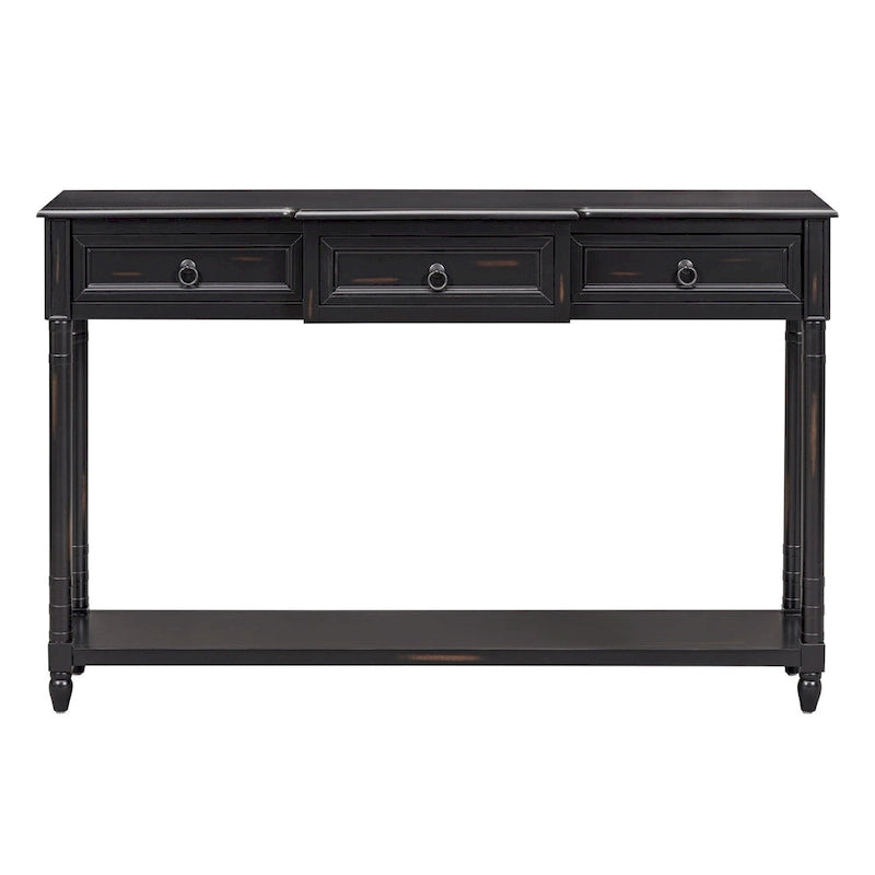 Console pour entrée avec tiroirs saillants et étagère