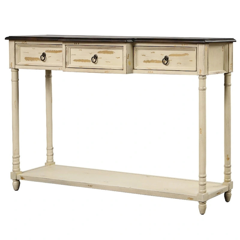 Console pour entrée avec tiroirs saillants et étagère