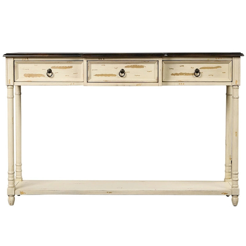 Console pour entrée avec tiroirs saillants et étagère