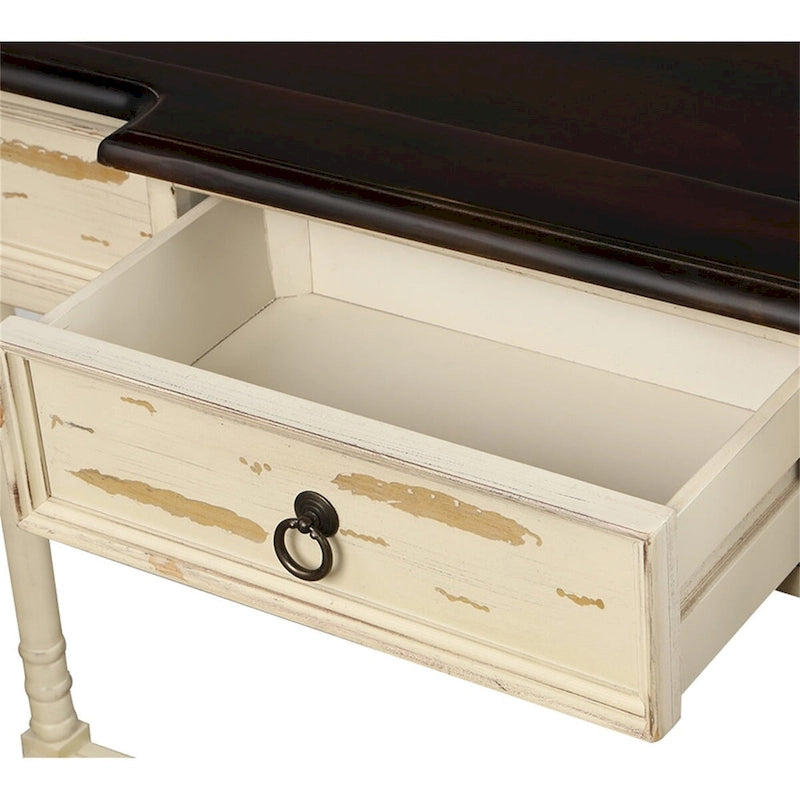 Console pour entrée avec tiroirs saillants et étagère
