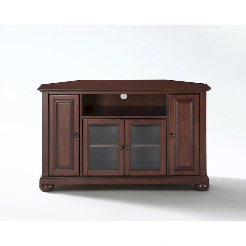 Meuble TV d'angle 48 po acajou vintage