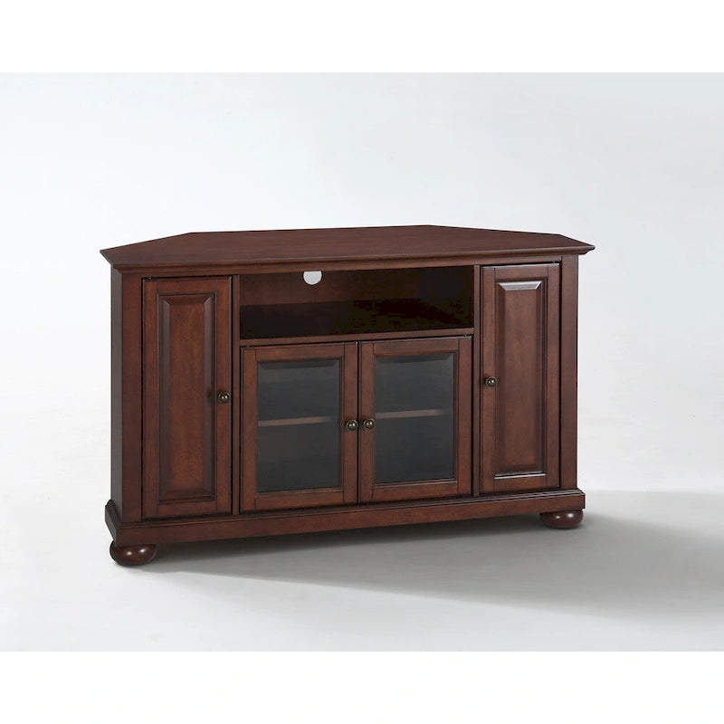 Meuble TV d'angle 48 po acajou vintage