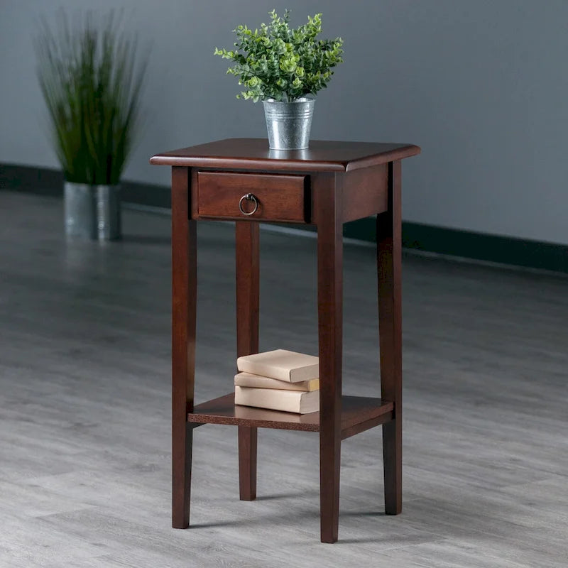 Guéridon d'appoint, Noyer - 17L x 14P x 29,50H