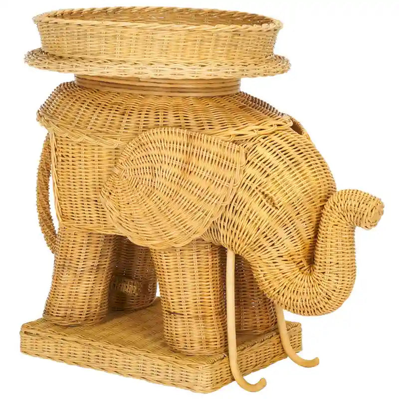 Table d'appoint naturelle avec rangement - 25 x 17,5 x 21,5 - 25 larg. x 18 prof. x 22 haut.