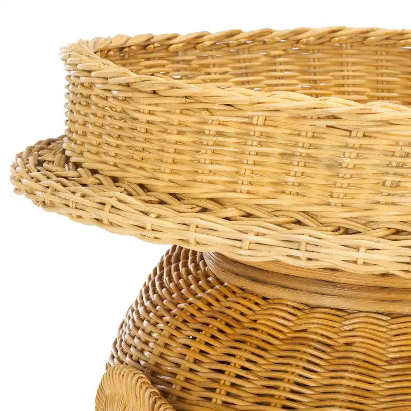 Table d'appoint naturelle avec rangement - 25 x 17,5 x 21,5 - 25 larg. x 18 prof. x 22 haut.