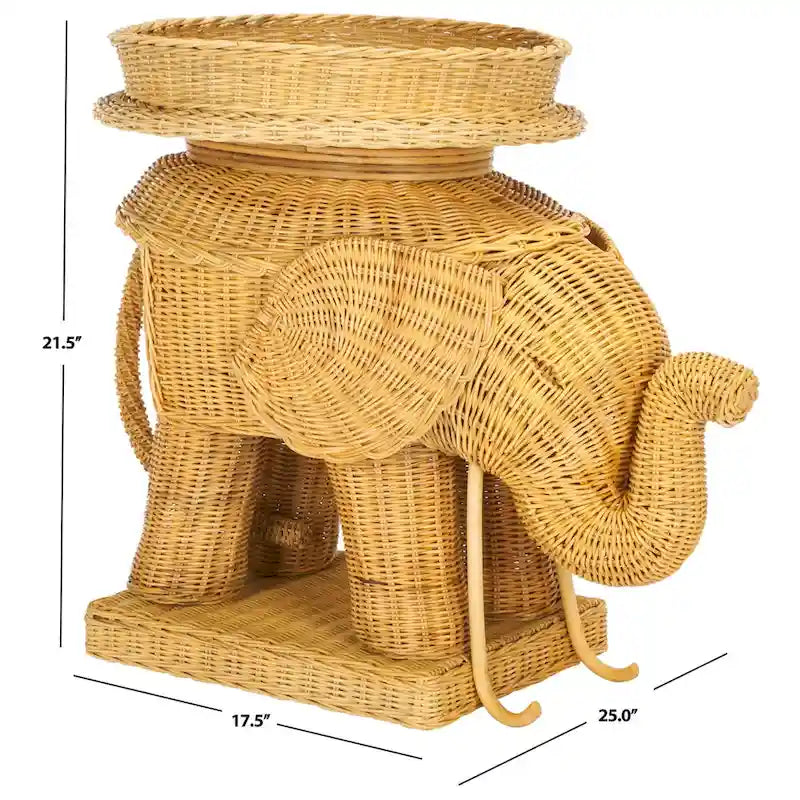 Table d'appoint naturelle avec rangement - 25 x 17,5 x 21,5 - 25 larg. x 18 prof. x 22 haut.