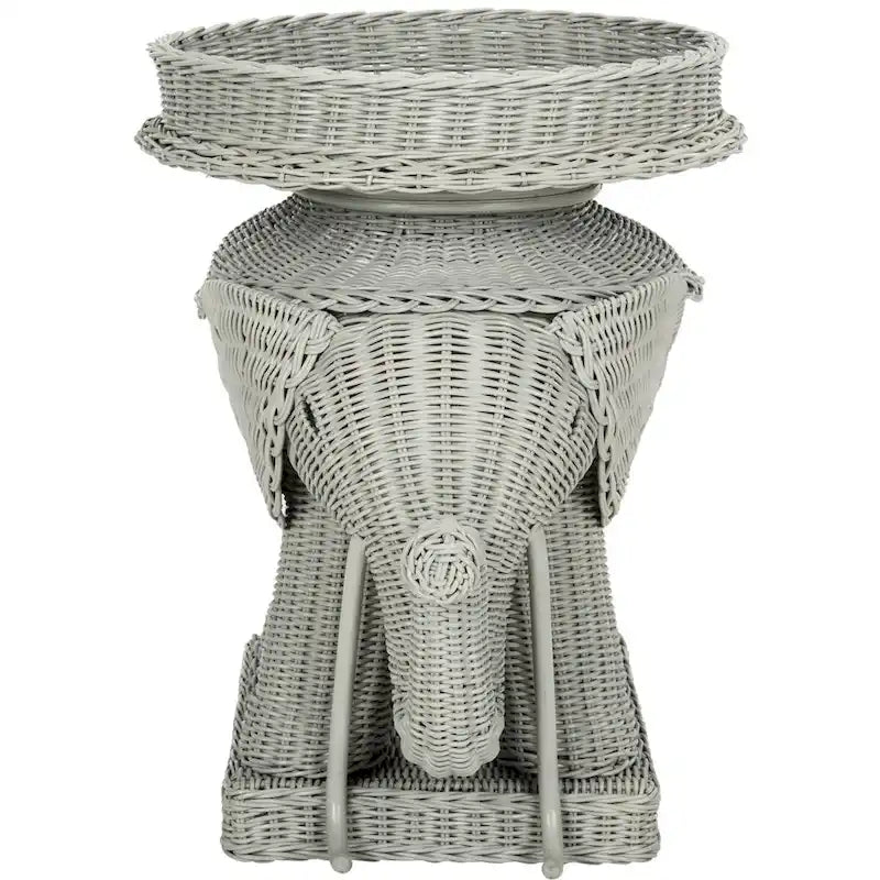 Table d'appoint naturelle avec rangement - 25 x 17,5 x 21,5 - 25 larg. x 18 prof. x 22 haut.