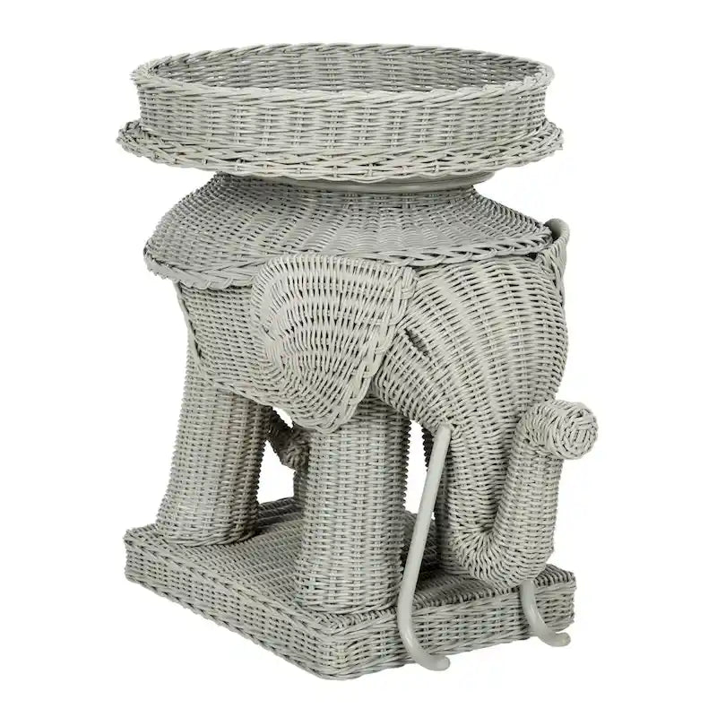 Table d'appoint naturelle avec rangement - 25 x 17,5 x 21,5 - 25 larg. x 18 prof. x 22 haut.