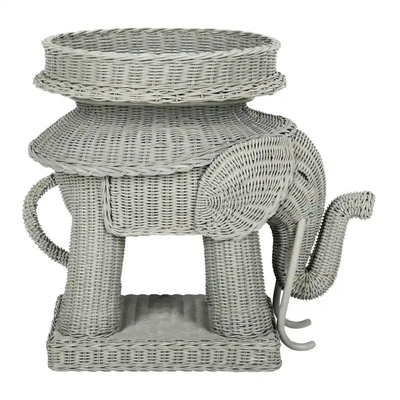 Table d'appoint naturelle avec rangement - 25 x 17,5 x 21,5 - 25 larg. x 18 prof. x 22 haut.