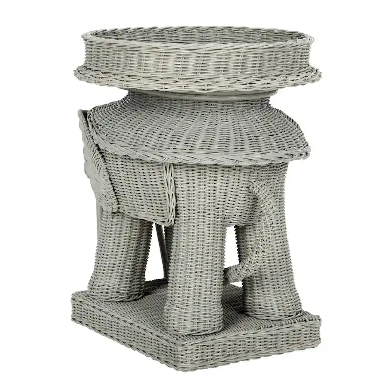 Table d'appoint naturelle avec rangement - 25 x 17,5 x 21,5 - 25 larg. x 18 prof. x 22 haut.