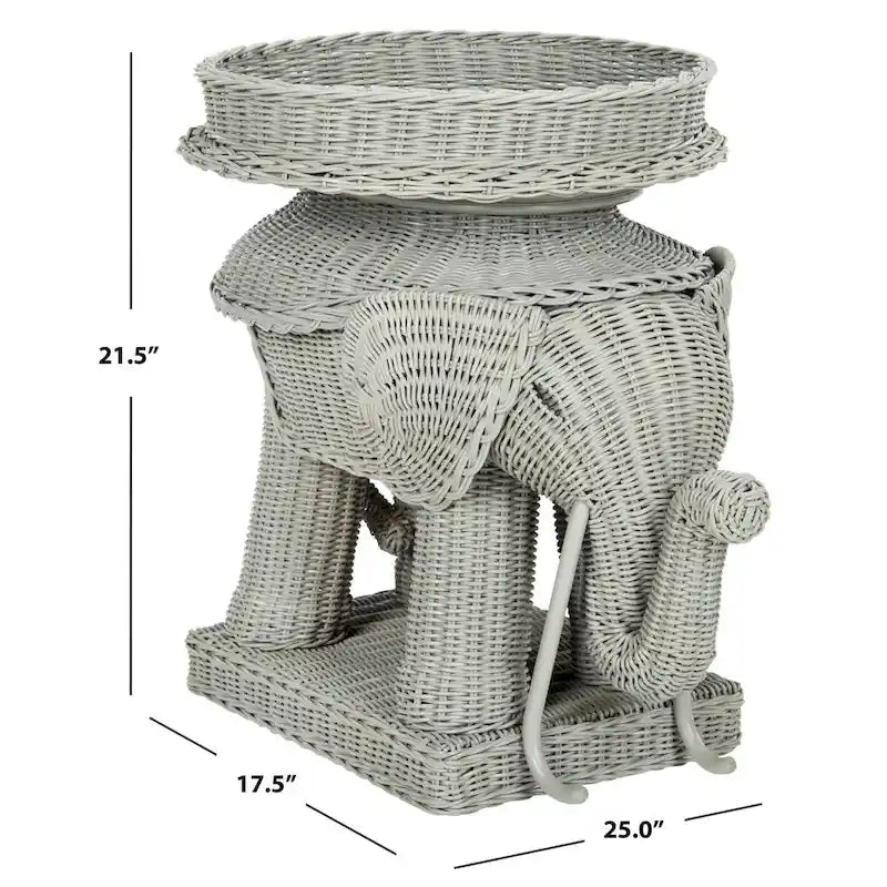 Table d'appoint naturelle avec rangement - 25 x 17,5 x 21,5 - 25 larg. x 18 prof. x 22 haut.