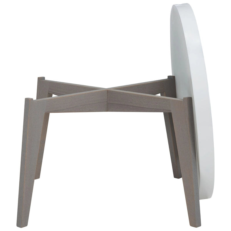 Table d'appoint laquée blanche/grise - 0 - 32 x 32 x 18 - 32L x 32P x 18H