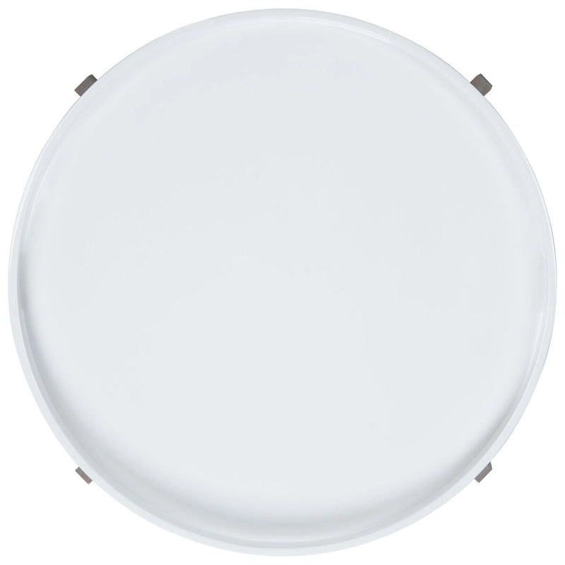 Table d'appoint laquée blanche/grise - 0 - 32 x 32 x 18 - 32L x 32P x 18H