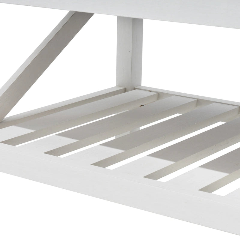 Table basse à 2 niveaux avec étagère de rangement