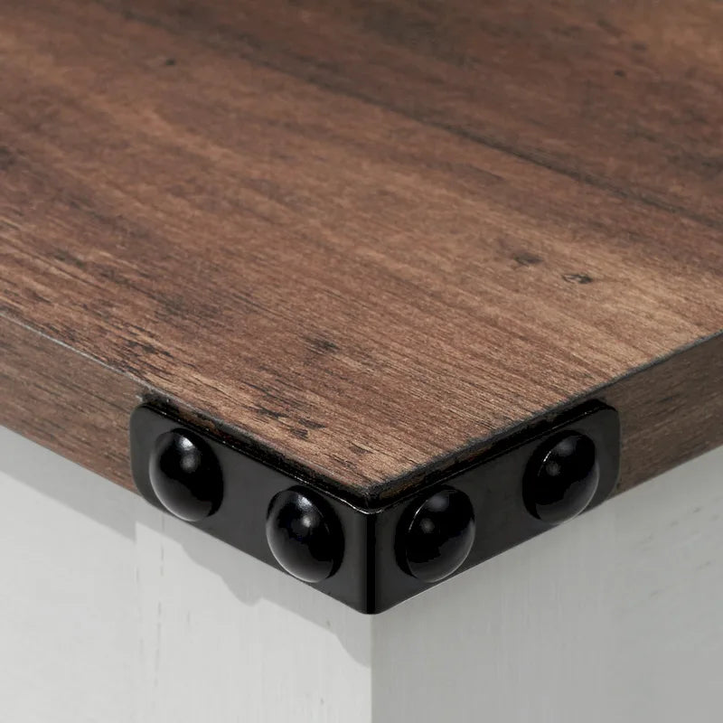 Table basse à 2 niveaux avec étagère de rangement