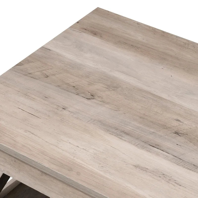 Table basse à 2 niveaux avec étagère de rangement