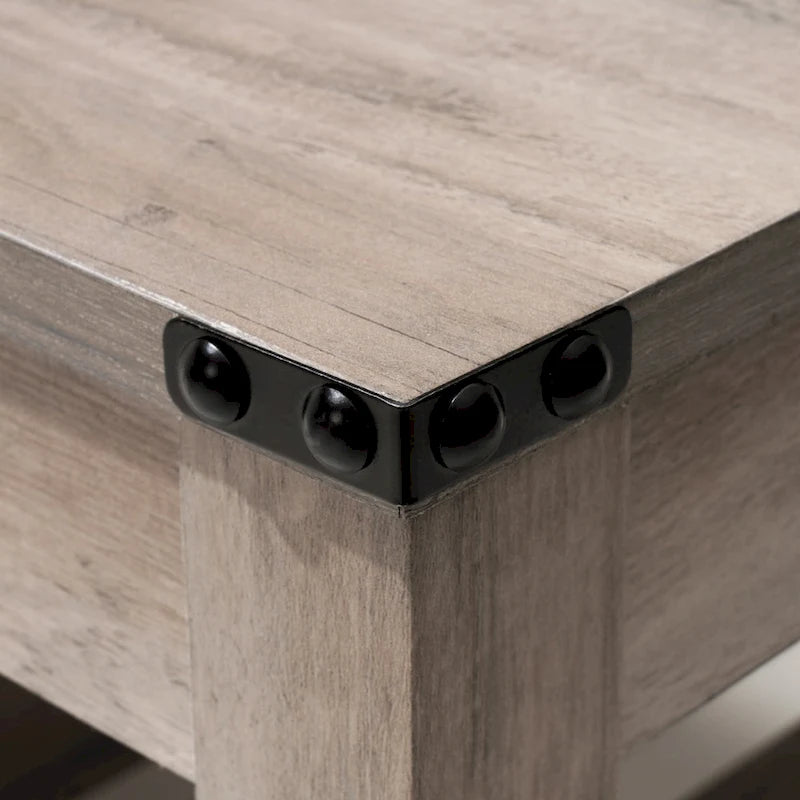 Table basse à 2 niveaux avec étagère de rangement