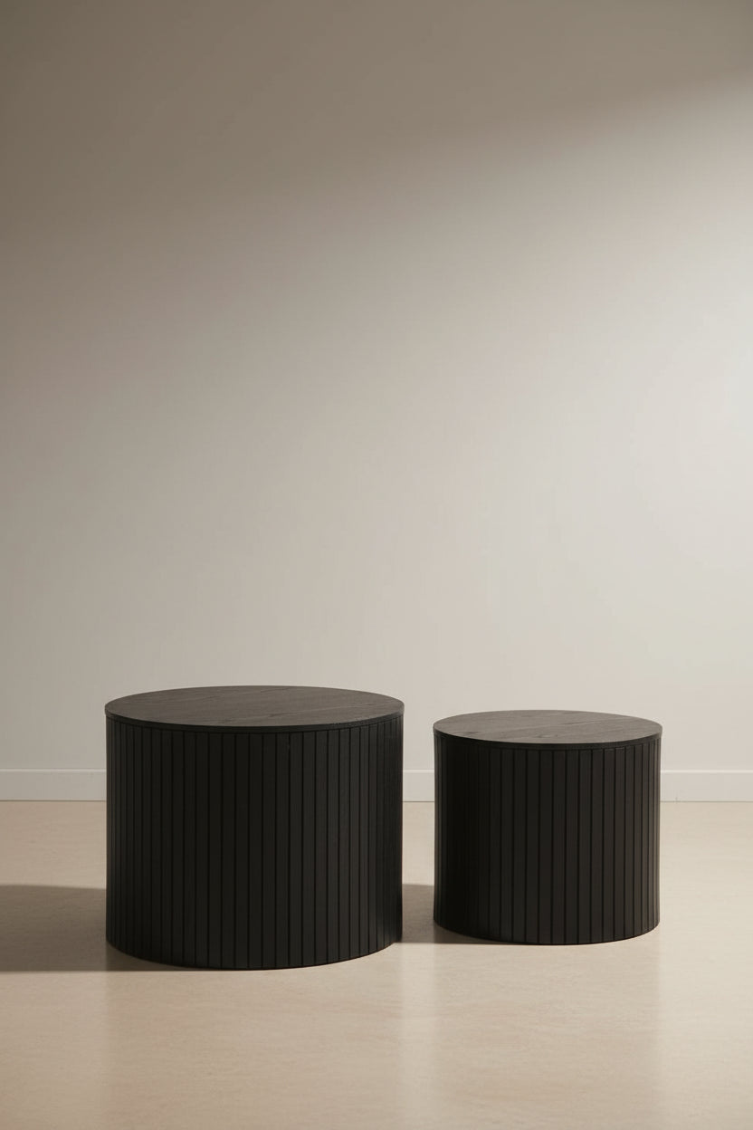 Ensemble de tables basses gigognes deux pièces modernes et élégantes avec plateau amovible