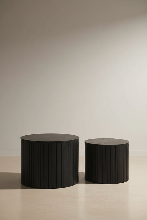 Ensemble de tables basses gigognes deux pièces modernes et élégantes avec plateau amovible