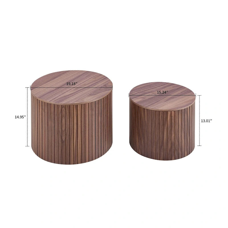Ensemble de tables basses gigognes deux pièces modernes et élégantes avec plateau amovible
