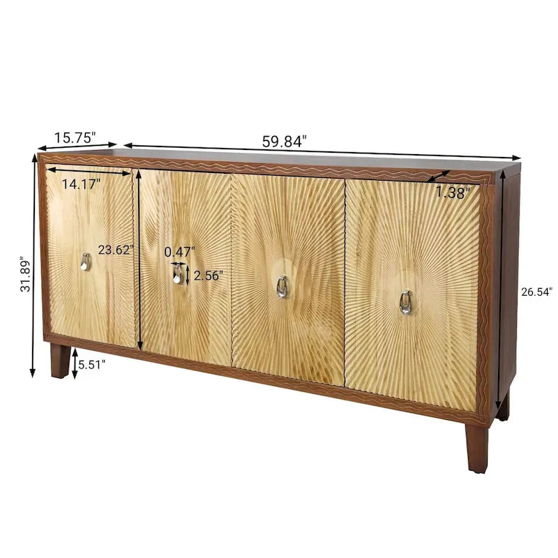 Buffet bas 4 portes pour salle à manger