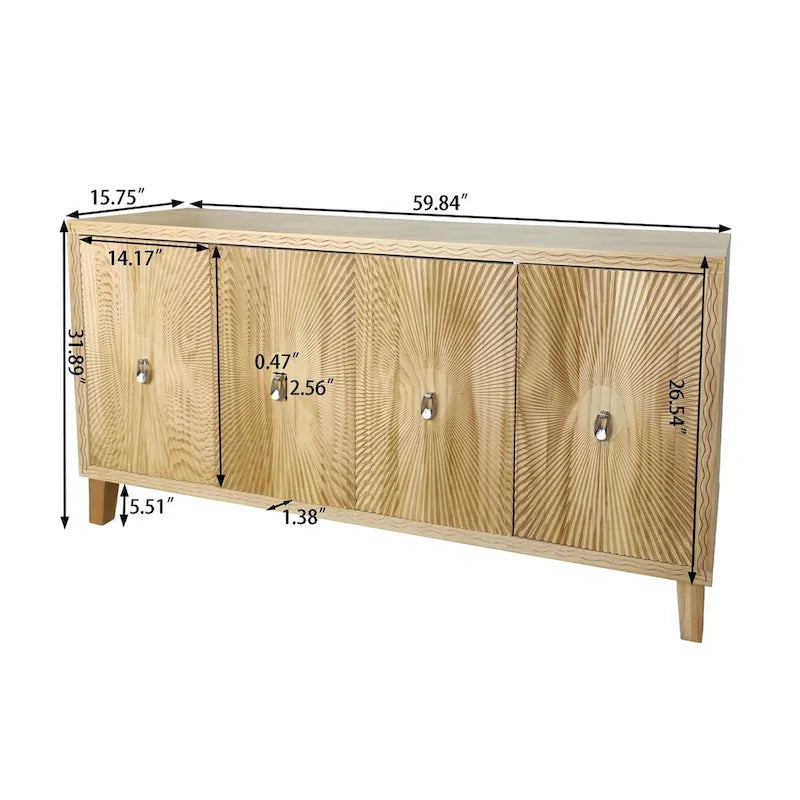 Buffet bas 4 portes pour salle à manger