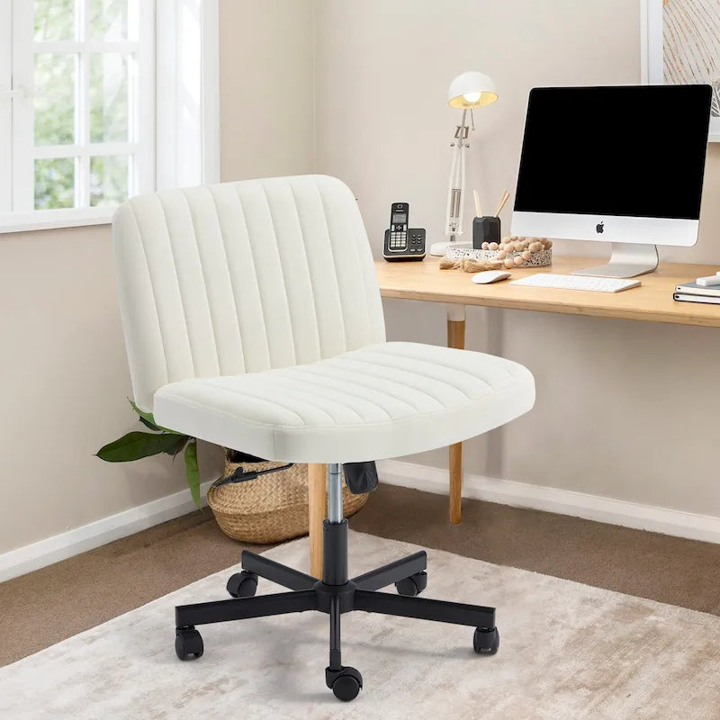 Chaise de bureau à jambes croiséesChaise Criss Cross sans accoudoirs avec roulettesRéglable en hauteur pour le bureau, la chambre, le salon - N/A