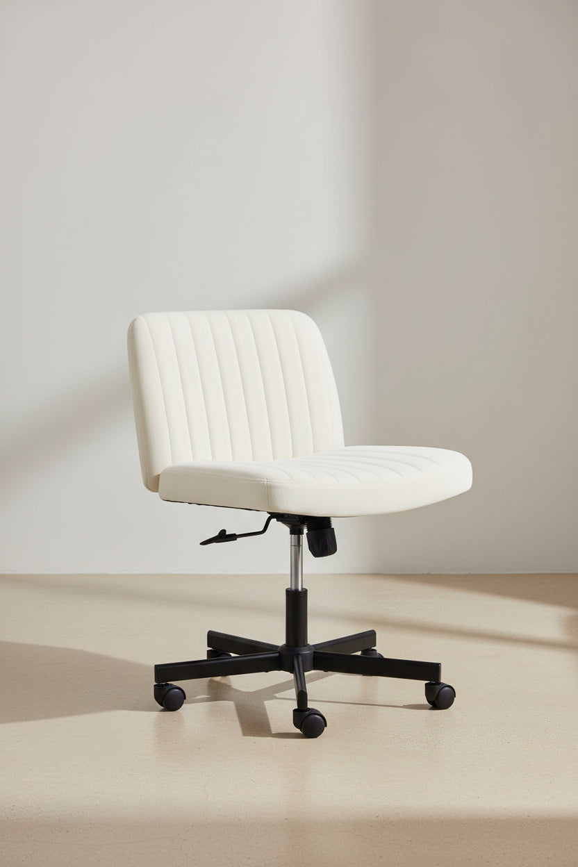 EROMMY Cross Legged Office ChairArmless Criss Cross Chair with WheelsHeight Adjustable for Office, Bedroom, Living Room - N/A