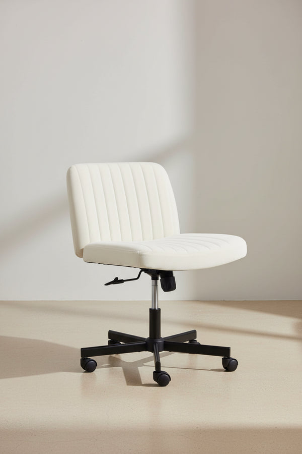 EROMMY Cross Legged Office ChairArmless Criss Cross Chair with WheelsHeight Adjustable for Office, Bedroom, Living Room - N/A
