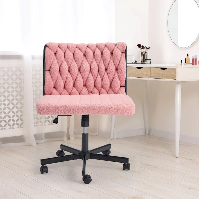 Chaise de bureau à jambes croiséesChaise Criss Cross sans accoudoirs avec roulettesRéglable en hauteur pour le bureau, la chambre, le salon - N/A