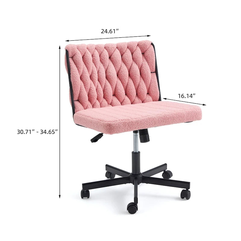 Chaise de bureau à jambes croiséesChaise Criss Cross sans accoudoirs avec roulettesRéglable en hauteur pour le bureau, la chambre, le salon - N/A