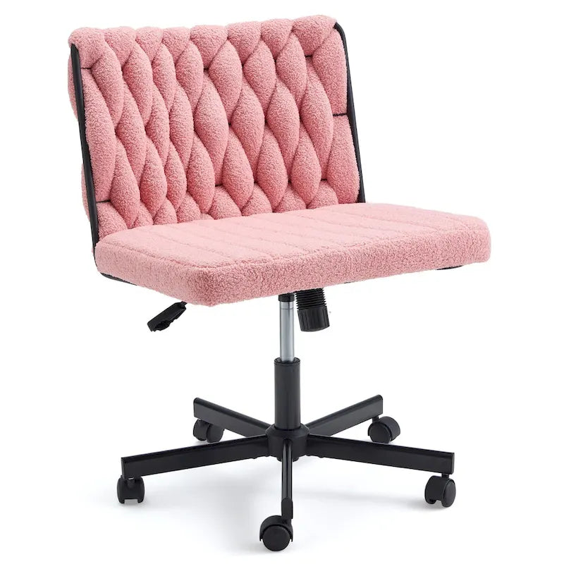 Chaise de bureau à jambes croiséesChaise Criss Cross sans accoudoirs avec roulettesRéglable en hauteur pour le bureau, la chambre, le salon - N/A