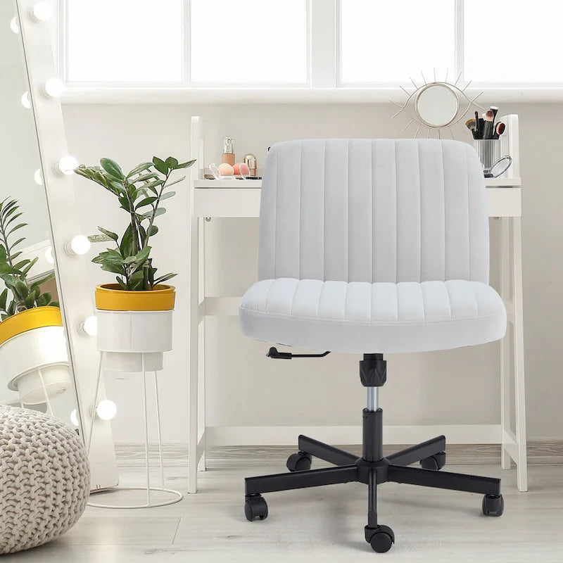 Chaise de bureau à jambes croiséesChaise Criss Cross sans accoudoirs avec roulettesRéglable en hauteur pour le bureau, la chambre, le salon - N/A