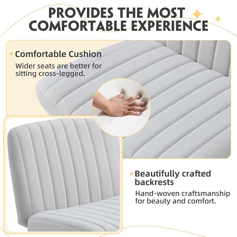 Chaise de bureau à jambes croiséesChaise Criss Cross sans accoudoirs avec roulettesRéglable en hauteur pour le bureau, la chambre, le salon - N/A