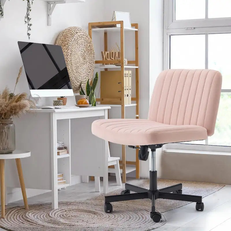 Chaise de bureau à jambes croiséesChaise Criss Cross sans accoudoirs avec roulettesRéglable en hauteur pour le bureau, la chambre, le salon - N/A