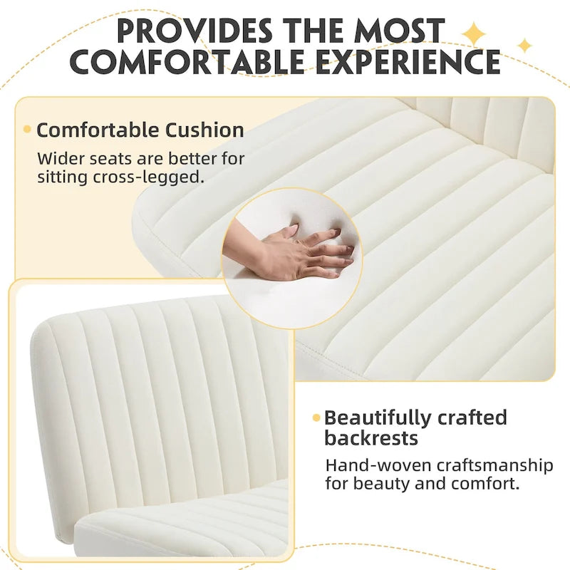 Chaise de bureau à jambes croiséesChaise Criss Cross sans accoudoirs avec roulettesRéglable en hauteur pour le bureau, la chambre, le salon - N/A