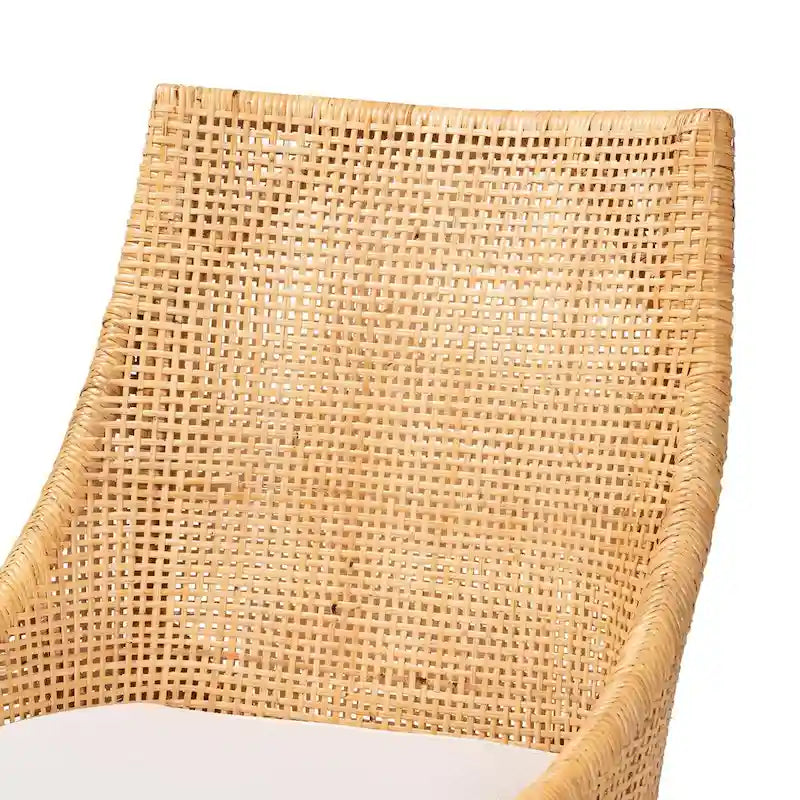 Chaise de salle à manger en rotin brun naturel bohème moderne