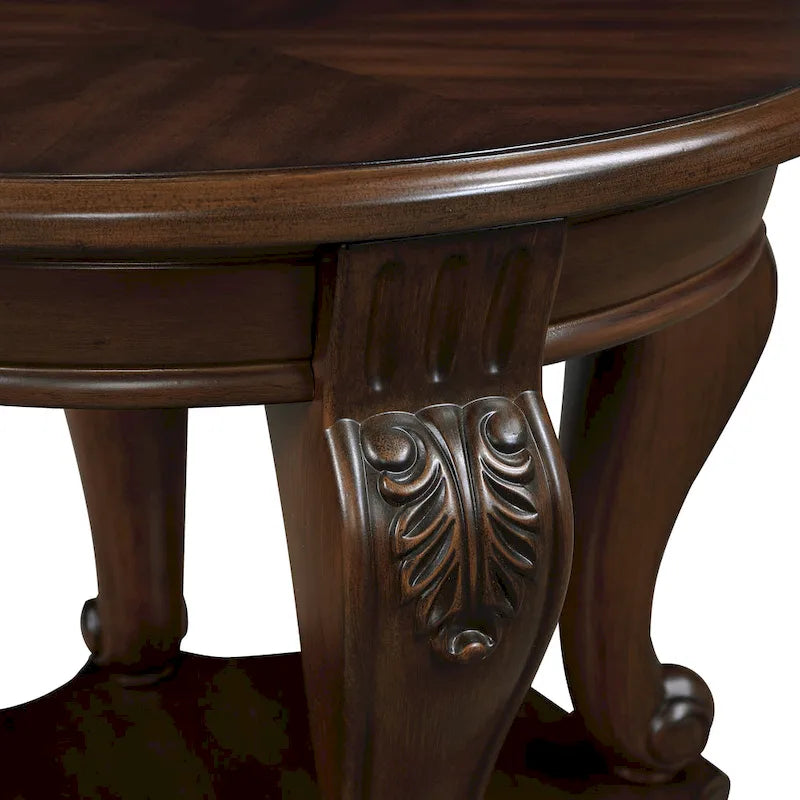 Table d'appoint ronde de 56 cm, table d'appoint en bois massif avec étagère, table d'angle de salon facile à assembler